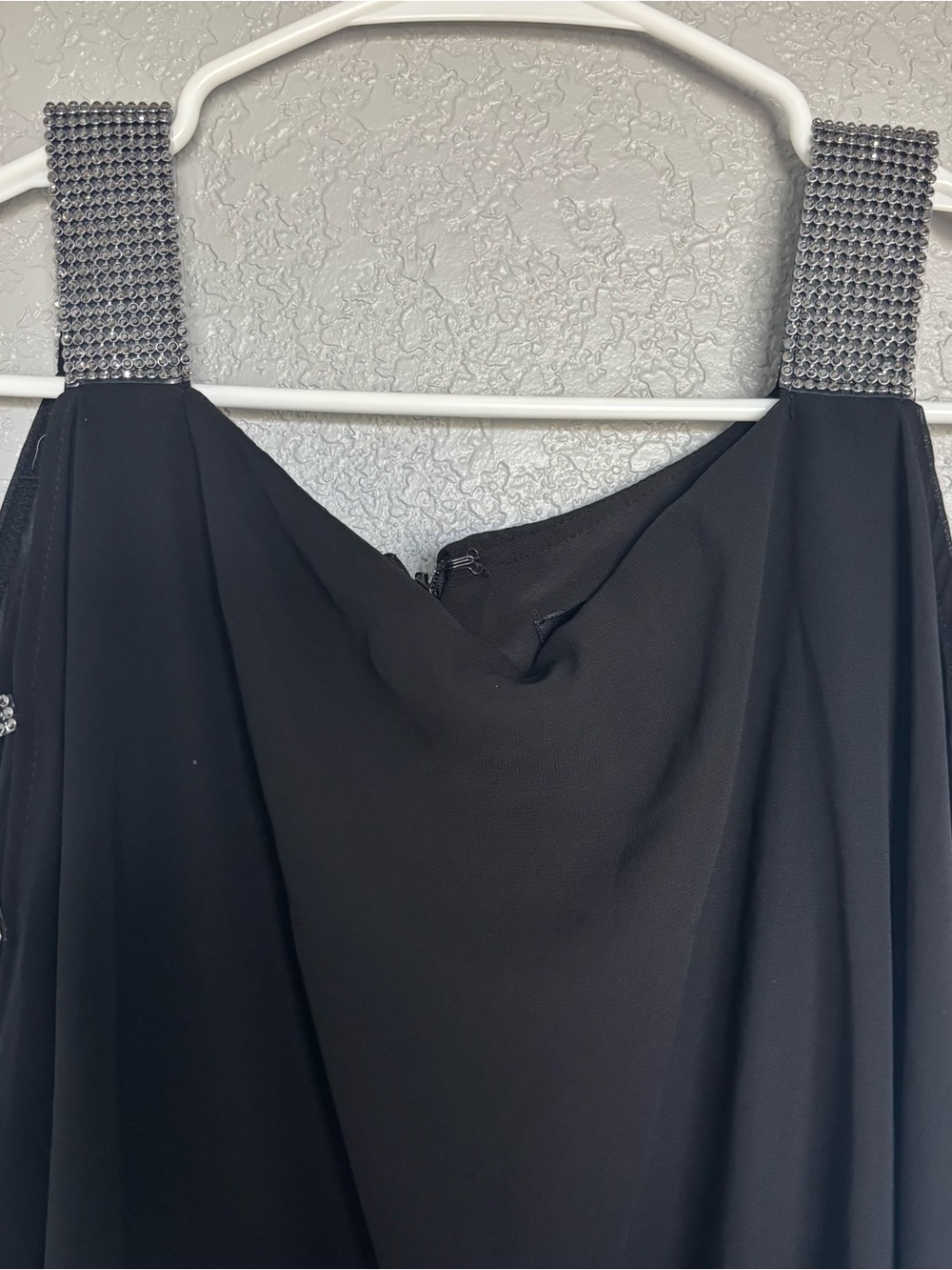 MSK Black Wide-Leg Jumpsuit with Cold-Shoulder Overlay - Picture 3 of 6